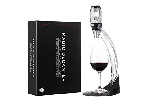 DECANTATORE AERATORE OSSIGENATORE DECANTER DELUXE ISTANTANEO PER VINO ROSSO O BIANCO - ESALTA L'AROMA E IL BOUQUET DEL VINO MIGLIORANDO LA SUA DEGUSTAZIONE - PROVVISTO DI FILTRO PER TRATTENERE TUTTE LE IMPURITA' PRESENTI IN BOTTIGLIA - IDEALE PER CASA RISTORANTE BAR - OTTIMA IDEA REGALO