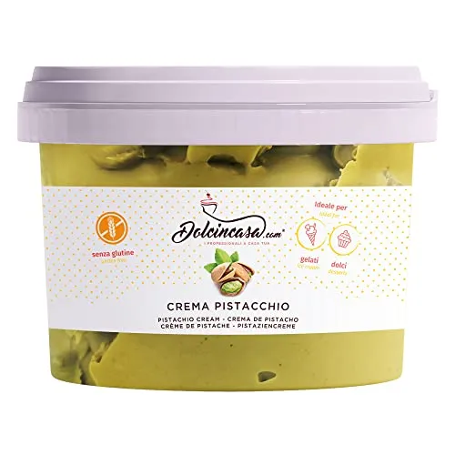 Dolcincasa-Crema al Pistacchio spalmabile o per farcire 500g Senza Glutine Alta Qualità per Ricette Dolci e Salate