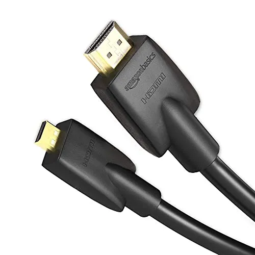 Amazon Basics - Cavo ad alta velocità micro HDMI su HDMI, standard più recente,1,83 metri