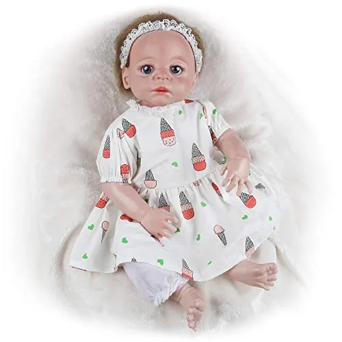 Vollence 55 cm Reborn Baby Doll,Bambole Completamente in Vinile, Bambole realistiche, Bambole per Neonati, Bambole Reali, Bambole realistiche