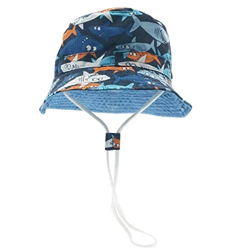 Happy Cherry - Neonati Cappello da Pescatore Spiaggia Estivo Bambini Bucket Hat Anti-UV Bambino Bambine Bob Berretto con Ala Protezione Solare per Vacanza Viaggio Outdoor - 10-18 Mesi