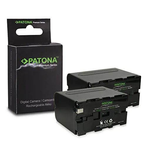 Pattona 2X Premium Batteria Np-F950, Np-F960, Np-F970 Per Sony Camcorder Sony Ccd-Tr Series. Ccd-Trv Series, Sony Dcr-Tr Series, Sony Dcs-Cd, Sony Mvc-Fd Series, 7,2 V, 7800 Mah, 56,2 Wh