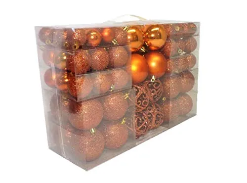 Palline per albero di Natale, 100 pezzi, fino a Ø 6 cm, colore: Arancione/Rame