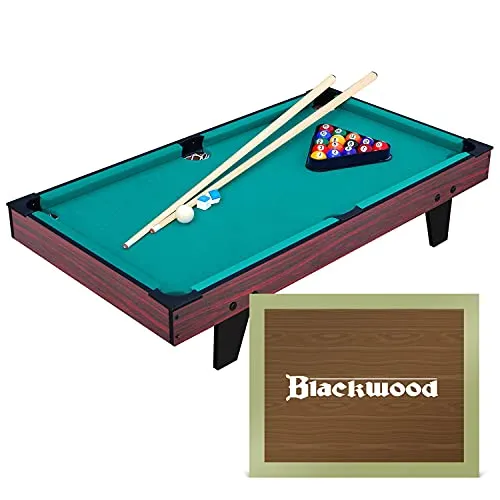 Blackwood Mini tavolo da biliardo Junior 3' – per bambini – Tavolo da biliardo con accessori, set di steca, palline, triangolo e gesso, mini tavolo da biliardo – 95 x 51,5 x 20,1 cm