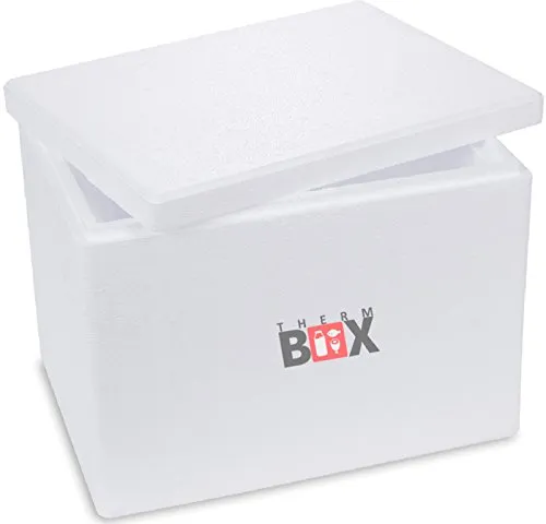 THERM BOX Scatola in polistirolo - Thermobox per alimenti e bevande - Scaldavivande in polistirolo (40x30x30cm - 19,58l volume) Riutilizzabile