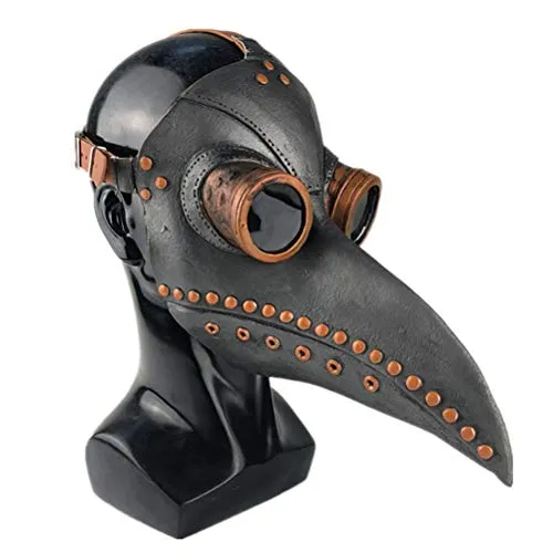 HELEVIA Maschera del Medico della Peste, Halloween Maschera dei parassiti Dottore Dottore Maschera di Carnevale Cosplay - Maschera Steampunk Becco di Uccello Lungo Naso