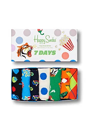 Happy Socks 7 Days 7-Pack Gift Set Calzini, Multicolore, 37/45 EU Uomo