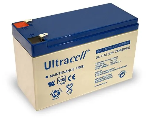 Wentronic Batteria al piombo (Ultracell) 12 V, 7 Ah (Faston 187-4,8 mm)