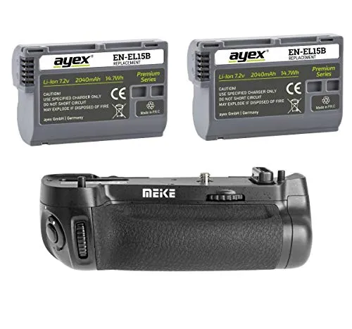 Battery grip per Nikon D750 e MB-D16 (Meike MK-D750) + 2 x batteria EN-EL15