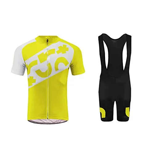 Uglyfrog Maglia da Ciclismo da Uomo 3D con Salopette con Pantaloncini Imbottiti, Set di Abbigliamento per Il Ciclismo Traspirante DXC19