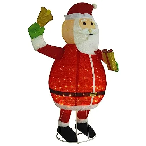vidaXL Figura Decorativa Babbo Natale con LED Tessuto Lusso 180 cm