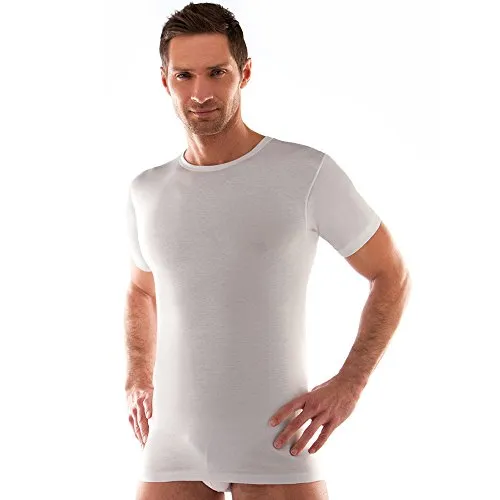 Liabel 3 t-Shirt Corpo Uomo Girocollo Interno Lana e Cotone sulla Pelle Bianco Art.5121/23 (5/L)