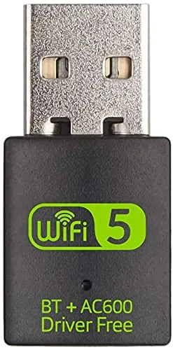 WiFi Bluetooth Adattatore USB per PC, Dongle Mini Wireless 600mbps Dual Band 2.4/5.8GHz Adattatore Bluetooth USB Scheda di Rete Ricevitore WiFi per Laptop Desktop Win10 / 8/8.1/7