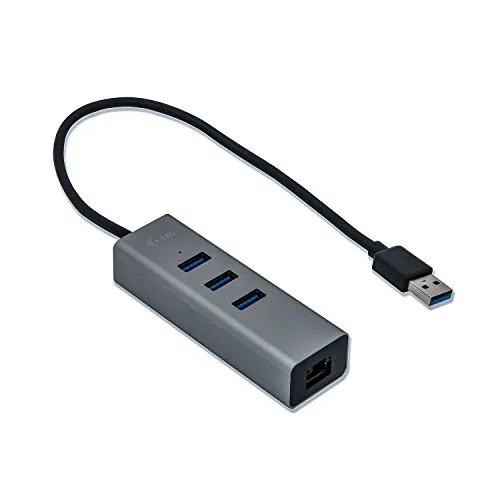 i-tec HUB USB 3.0 con Ethernet 10/100/1000 Mbps e 3 Porte USB 3.0 in Alluminio