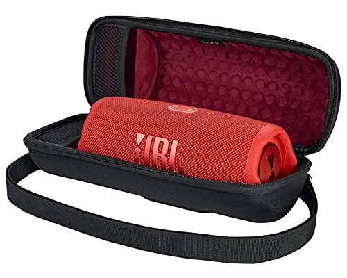 Seracle Eva - Custodia rigida da viaggio per altoparlante JBL Charge 5 Bluetooth, adatta per caricabatterie e cavo (rosso)