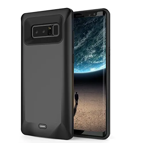 Becho - Custodia per caricabatterie Galaxy Note 8, 5500 mAh, custodia sottile e ricaricabile, batteria esterna portatile Power Bank di ricarica per Samsung Galaxy Note 8 (nero)