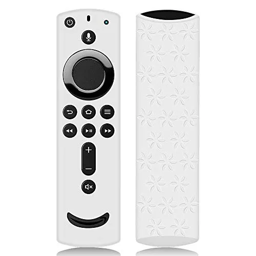 Hydream Custodia in Silicone per Telecomando Fire TV Stick 4K Ultra HD con Telecomando Vocale Alexa di Ultima Gen, Leggera Antiscivolo Antiurto Custodia Protettiva per Remote Controller (Bianco)