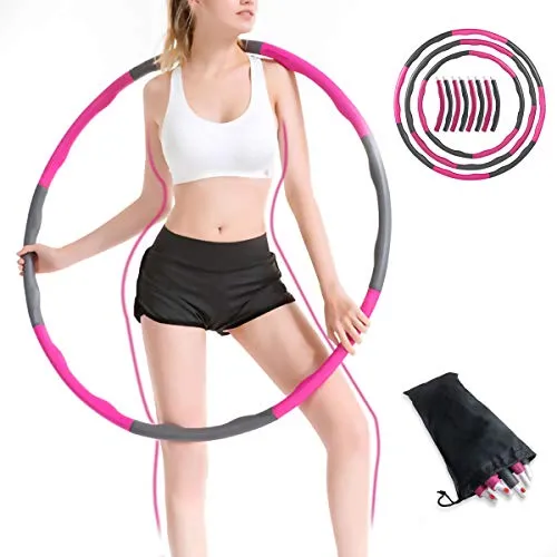 WOWDSGN Hula Hoop, gommapiuma, Design Ondulato, 8 Parti Staccabili, Pneumatico da Palestra per Perdita di Peso, Fitness, Massaggio, con Mini Misura di Nastro ca. 1 kg