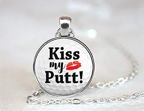 Beautiful Dandelion Kiss My putt ciondolo collana Golf sport collana