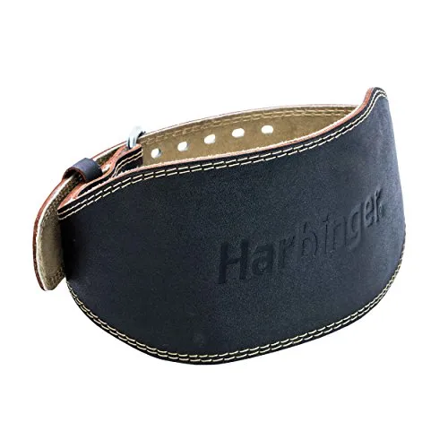 Harbinger per Cintura per Sollevamento Pesi 6 Pollici Leather Belt, Unisex, Gürtel für Gewichtheber 6 Zoll Leather Belt, Nero, S