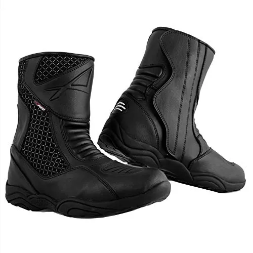 A-Pro Stivaletto Moto Basso Impermeabile Stivali Touring Calzature Turismo Nero 42