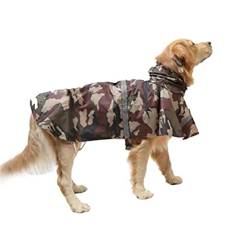 Giacca Per Cani Cani Di Taglia Grande Giacca Antipioggia Per Cani Impermeabile Mimetico Per Cani Vestiti Per Cani Taglia Regolabile Impermeabile Comodo Spazio Di Archiviazione brown camouflage,XL