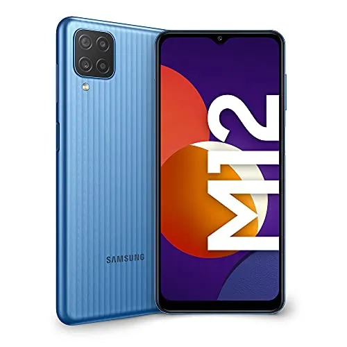 Samsung Galaxy M12 Smartphone Android 11 Display da 6,5 Pollici 4 GB di RAM e 128 GB di Memoria Interna Espandibile Batteria da 5.000 mAh Light Blue [Versione Italiana]