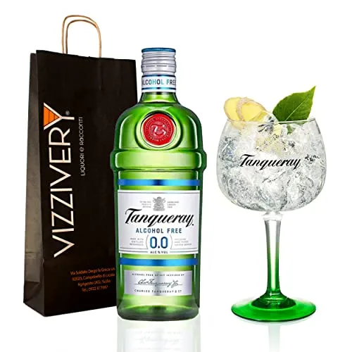 Gin Tanqueray 0.0 Alcohol Free con Bicchiere Coppa da Gin Originale Tanqueray in Omaggio - Gin Analcolico 700 ml