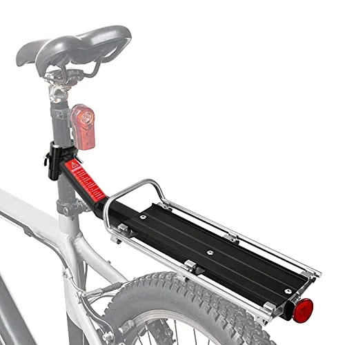 Achort Portapacchi Bici, Portabagagli per Biciclette Regolabile, Alluminio Bici Posteriore Rack Ripiano Posteriore per Bicicletta