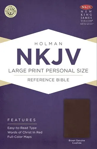 Holy Bible: New King James Version Personal Size Reference Bible, Brown, Genuine Cowhide