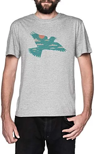 Allodola Grigio Maglietta T-Shirt Uomo Maniche Corte Grey T-Shirt Men's