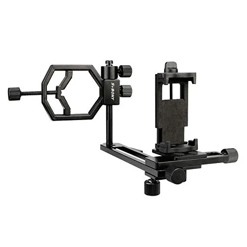 Svbony Adattatore Telescopio Smartphone,Universale Adattatore Telefono Telescopio Cannocchiale,360° Regolabile Adattatore Telefono Per Cannocchialer Telescopio