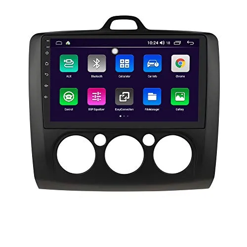 Autoradio Android 10 con sistema touch screen da 9 pollici per Ford Focus Exi MT 2 3 Mk2 / Mk3 2004-2011, supporta navigazione GPS SWC Mirror Link WiFi EQ USB Bluetooth (nero)