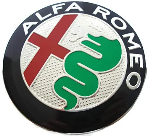 2 emblemi per Alfa Romeo Verde Logo 74mm My 2016 cofano anteriore posteriore emblema verde 147 156 159