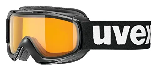 uvex Slider LGL, Maschera da Sci Unisex Bambino, Black/lasergold Lite-Clear, one size