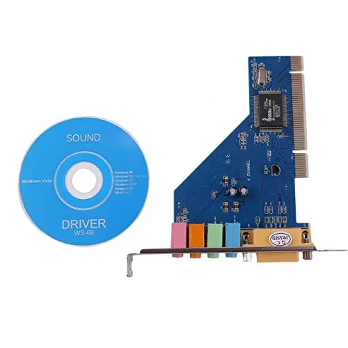 Ballylelly Comodo da usare Scheda audio audio 3D PCI surround a 15 pin 5.1 a 4 canali per PC Windows XP/Vista / 7
