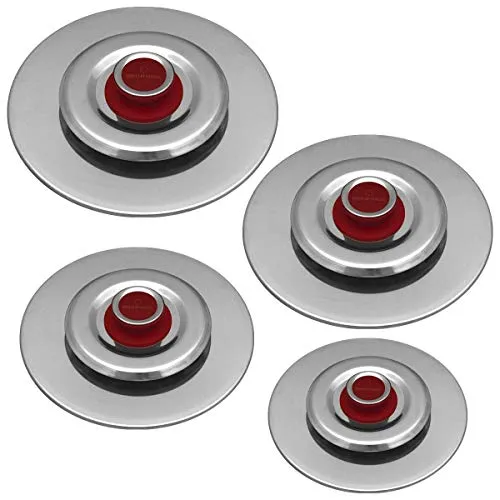 4 Coperchi Magici Antiodore Cooker Ventur Magic in Acciaio Inox 22, 26, 30, 34 Cm Rosso