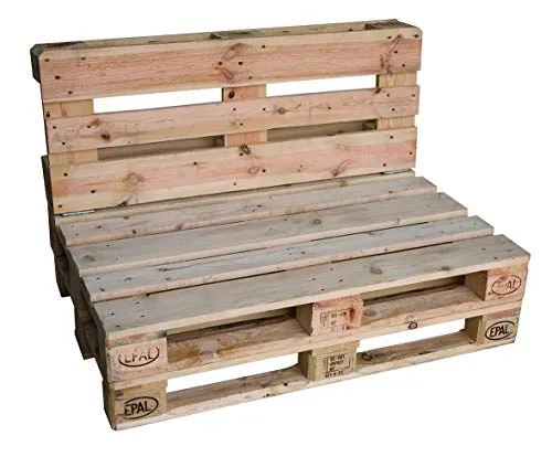 clc Divano divanetto Pallet 2 posti EPAL per Esterno -Made in Italy- Verniciato, 120x80x78