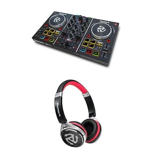Numark Party Mix Consolle da Dj a Due Canali con Proiezione Luci Colorate e Interfaccia Audio, Completa di Effetti + Numark HF150, Cuffie sovraurali da DJ con arco pieghevole, ultra portatili ed ergonomiche
