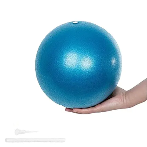 Yoga Ball,25cm Yoga Fitness Ball,Morbida Pilates Palla,Anti Burst Yoga Palla,Palla Pilates Piccola Ginnastica Ritmica con cannuccia gonfiabile,per Core Training Fitness Equilibrio(Blu)