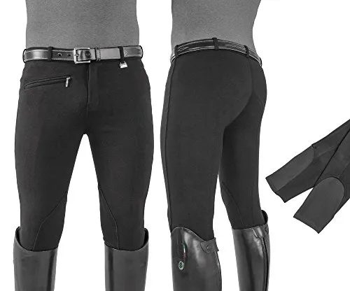 Umbria Equitazione EQUESTRO Pantaloni Uomo Modello Urano Cotone Elasticizzato Nero 58