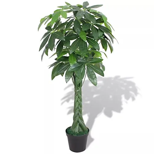 XINGLIEU Pachira Acquatica Pianta Artificiale con Vaso 145 Cm Verde Pianta Artificiale