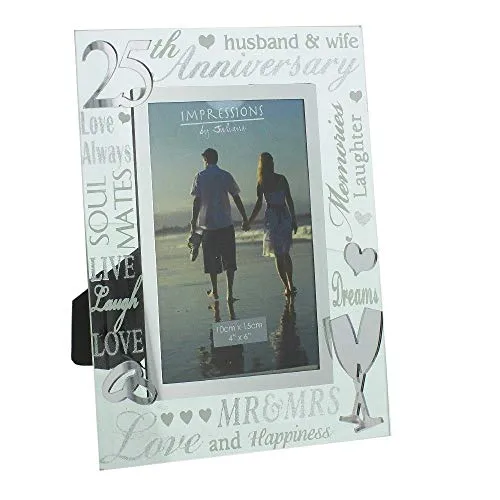 25th Silver Wedding Anniversary Photo Frame New Boxed by ukgiftstoreonline