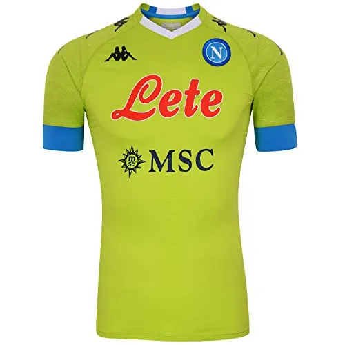 ssc napoli, Maglia Gara Portiere Away 2020/21 Unisex – Adulto, Lime-Azzurro, XXL