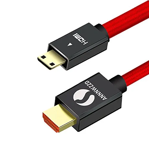 Linkinperk Cavo ad alta velocità mini HDMI su HDMI 1.4 a/2.0 con Adatto per Full HD,3D, Ethernet,1080p,2160p Cavo Mini HDMI (2M)