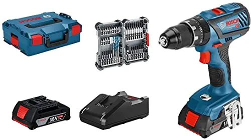 Bosch Professional 18V System Trapano-Avv. Conpercussione a Batt.Gsb 18V-28 (Incl. Set Access. Impact 35 Pz, 2 Batt.2,0Ah, Caricab. Gal 18V-40,L-Boxx 136) - Amazon Exclusive Set