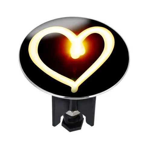 Wenko 21419100 Tappo di lavabo Pluggy XL Flame Heart - fluoresce, per Tutti Gli scarichi Commerciali, Materiale plastico, 6.2 x 6.6 x 6.2 cm, Multicolore