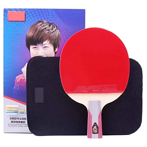 Racchetta da ping pong a 5 stelle All-Round, una combinazione di difesa e attacco a 5 strati, adatta per competizioni ad alto livello/As Shown/Stiel dlj, come indicato, Manico corto