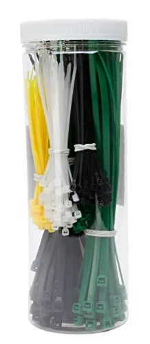 Kopp 324601099 - Set di fascette stringicavo, confezione da 300 pezzi, 150 pezzi, 200 x 4,8 mm e 150 pezzi, 100 x 2,5 mm, bianco, nero e verde