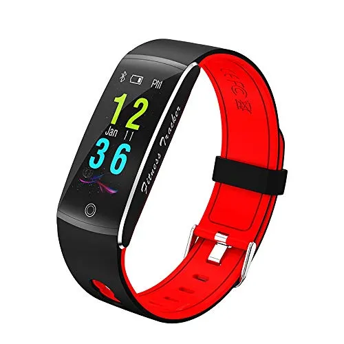 Weq Nuovo F10 Smart Color Screen Bracciale Frequenza cardiaca Monitoraggio della Pressione sanguigna Informazioni Spingi Sport segnapunti Sportivi (Color : Black)